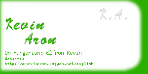 kevin aron business card